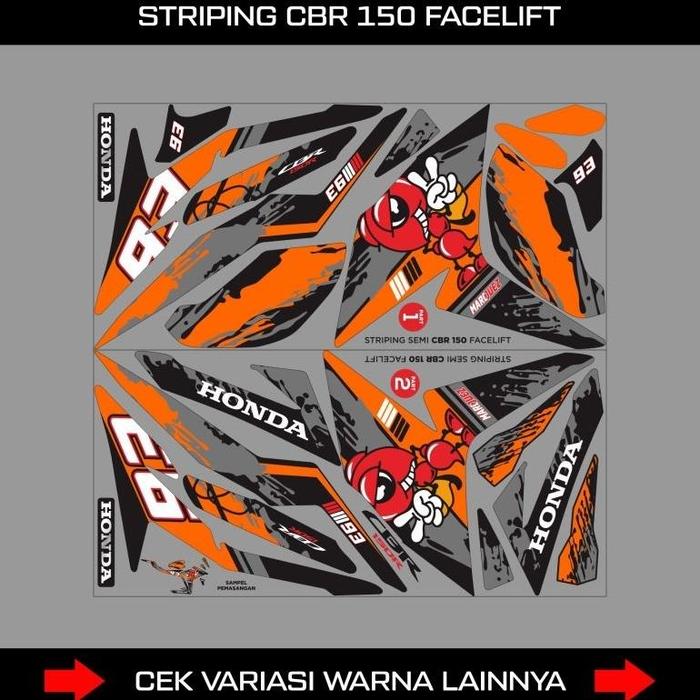 Gambar Stiker Decal Honda Cbr 150R Facelift K45N/K45G Livery Marc Marquez / - 09 dari Velisa114 undefined Tokopedia