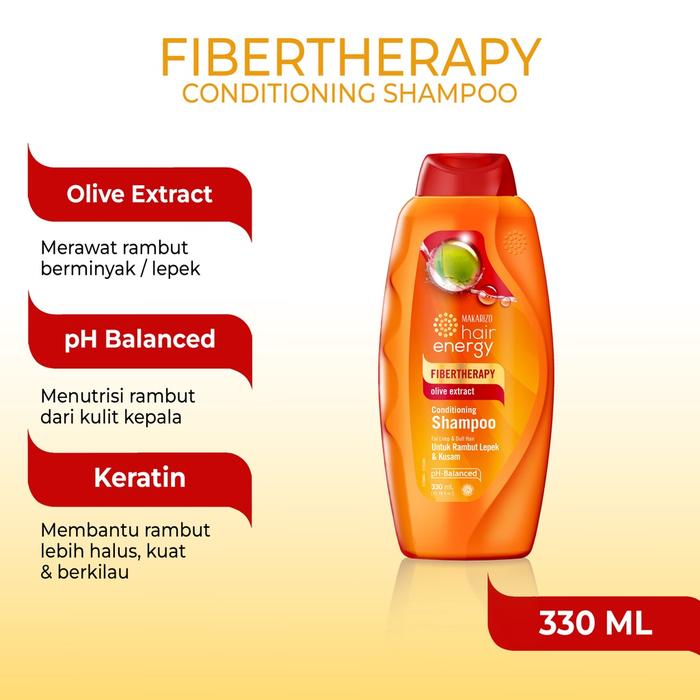 Gambar MAKARIZO HAIR ENERGY Fibertheraphy Shampoo 330ml - Olive dari jselectiv by JHON Putra Kosmetik undefined Tokopedia