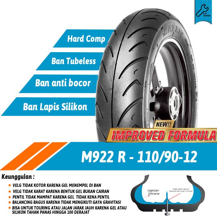 Gambar BAN ANTI BOCOR SILICONE M-ONE ANTI RANJAU PAKU ALL TIPE BAN MOTOR - M922 F110/90-12 dari MrTeknik Murah Kualitas undefined Tokopedia