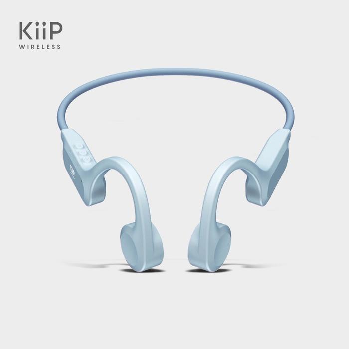Gambar KIIP WIRELESS DTS10 BLUETOOTH HEADPHONE BONE CONDUCTION HEADSET - Biru Muda dari Technobasestore undefined Tokopedia