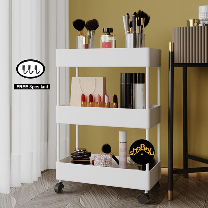 Gambar Square rak dapur plastik rak kamar mandi rak susun serbaguna 3 tingkat - Putih dari SHOP AYU undefined Tokopedia