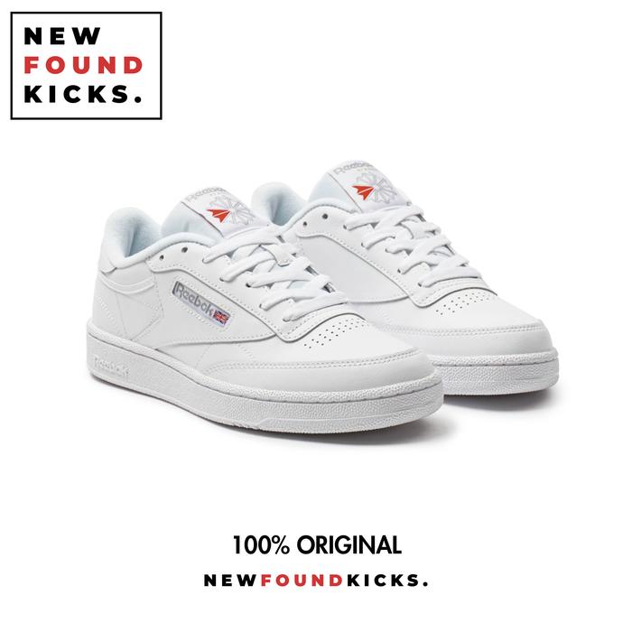 Jual Sepatu Sneakers Pria Reebok Club C 85 White Grey Original