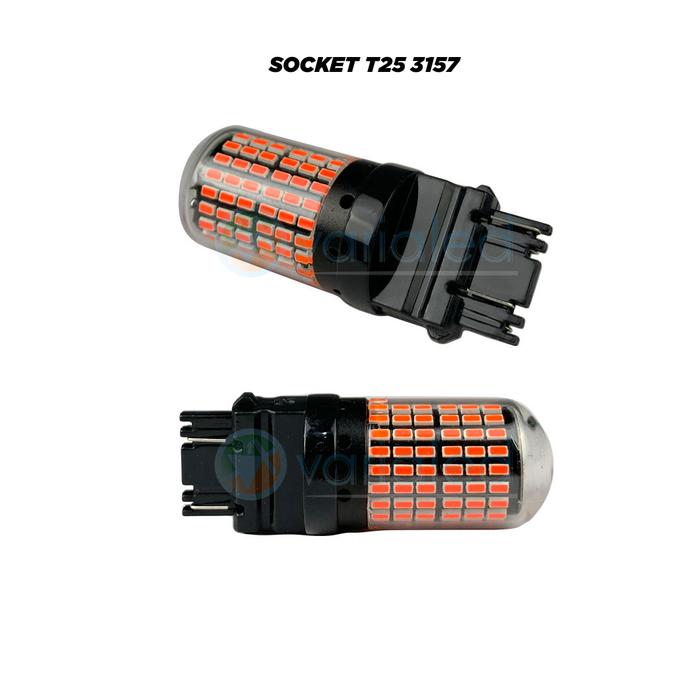 Gambar Lampu Rem Tancap Led Bayonet Ultra Bright Tidak Kedip 12V 15W Stoplamp Best Quality 1157 / 1156 / T25 / T20 SMD 144 mobil motor - T25 3157 dari varialed.id undefined Tokopedia