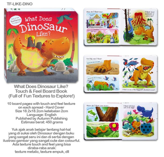 Gambar What Does Bunny / Dino / Duck / More Like? Touch & Feel Board Books - Dinosaur dari happybunnybooks undefined Tokopedia