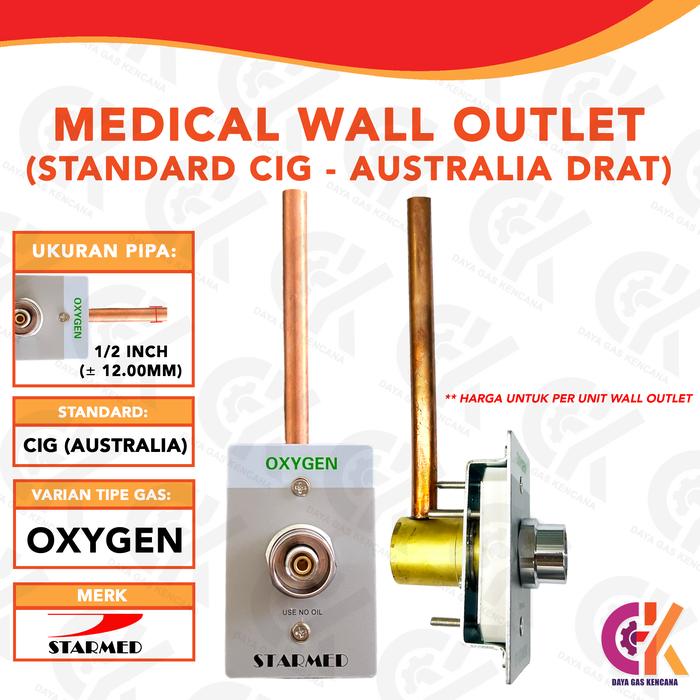 Gambar Starmed Medical Wall Outlet Gas Medis Standard CIG Australia - Kotak - Oksigen (O2) dari Daya Gas Kencana undefined Tokopedia