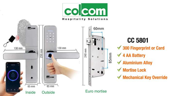 Gambar Colcom Smart Digital Door Lock CC-5801 Silver Wifi dari Sicurezza Solutions undefined Tokopedia