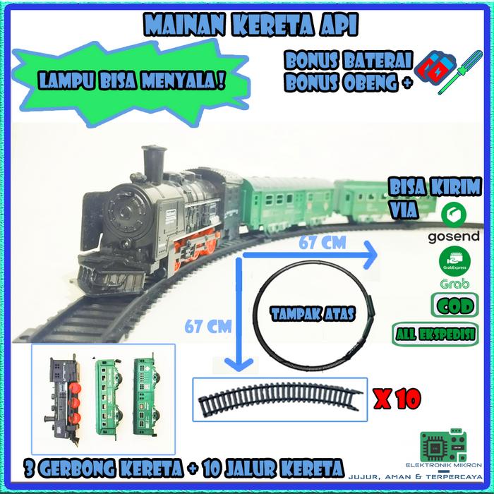 Gambar Mainan kereta api / Mainan anak kereta / Rail king 19 pcs / Train /Rel - Model 310B dari Elektronik Mikron undefined Tokopedia