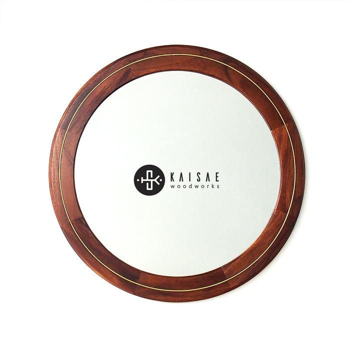 Gambar Raray - Cermin Jati Bulat - Tea Brown dari kaisugih undefined Tokopedia