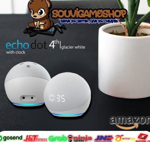 Gambar ORIGINAL AMAZON ECHO DOT 4TH GEN WITH CLOCK ORIGINAL LATEST SMART - GLACIER WHITE dari ameltronik undefined Tokopedia