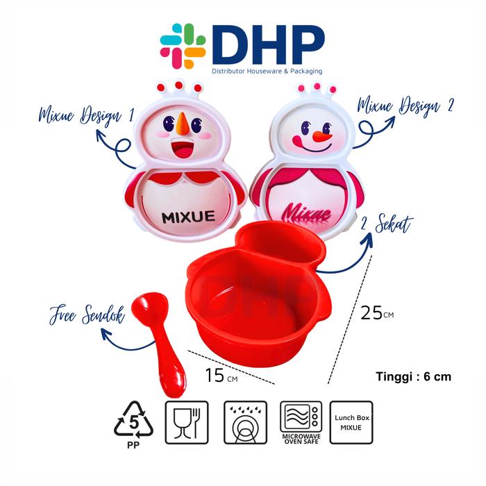 Gambar Lunch Box MIXUE Kotak Makan Bekal Anak Sekat 2 Lucu Hadiah Souvenir - DESIGN 1 dari DHP undefined Tokopedia