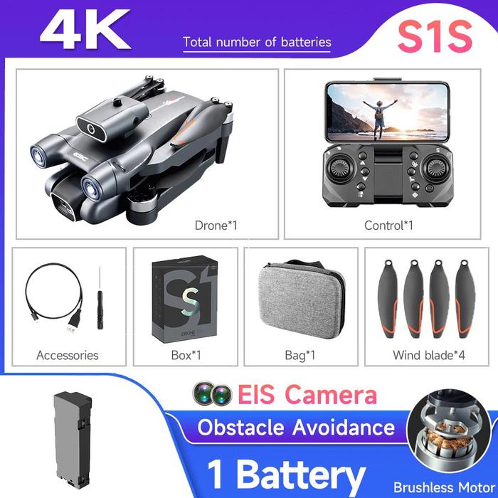 Gambar drone dual camera S1S mini brushless sensor anti tabrak optical flow - Baterai dari Pojok Hobi Shop undefined Tokopedia