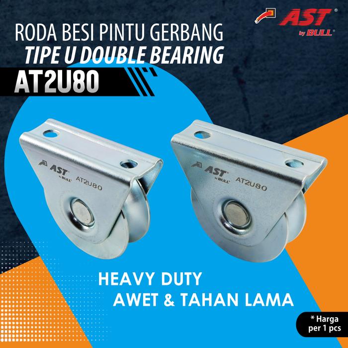 Gambar Roda besi pagar gerbang model U double bearing AST - AT2U80 dari BULL TOOL INDONESIA undefined Tokopedia