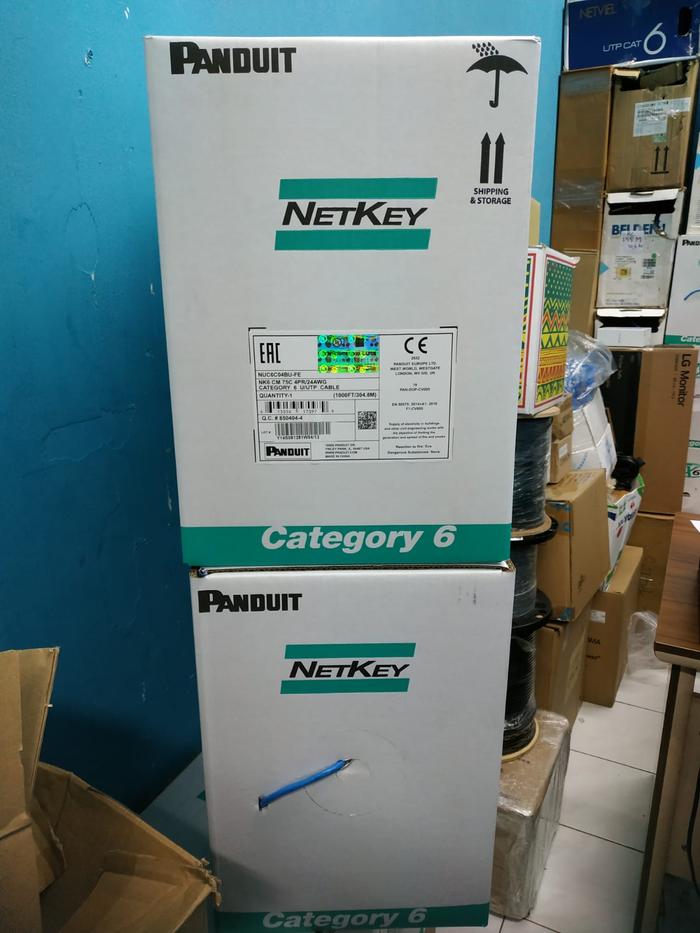 Gambar PANDUIT NetKey Cat6 / Kabel UTP Cat 6 / Kabel Lan Cat6 305m - Biru dari GUDANG NETWORK, undefined Tokopedia