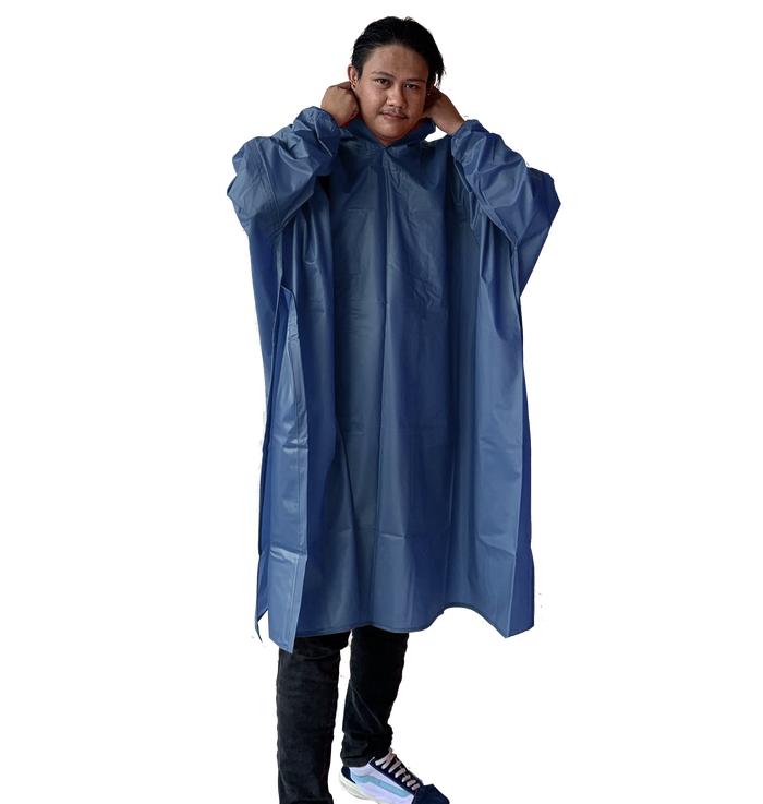 Gambar Jas Hujan Ponco Celana KHN Dewasa Sealing Press Anti Rembes - Navy dari KHN Store undefined Tokopedia