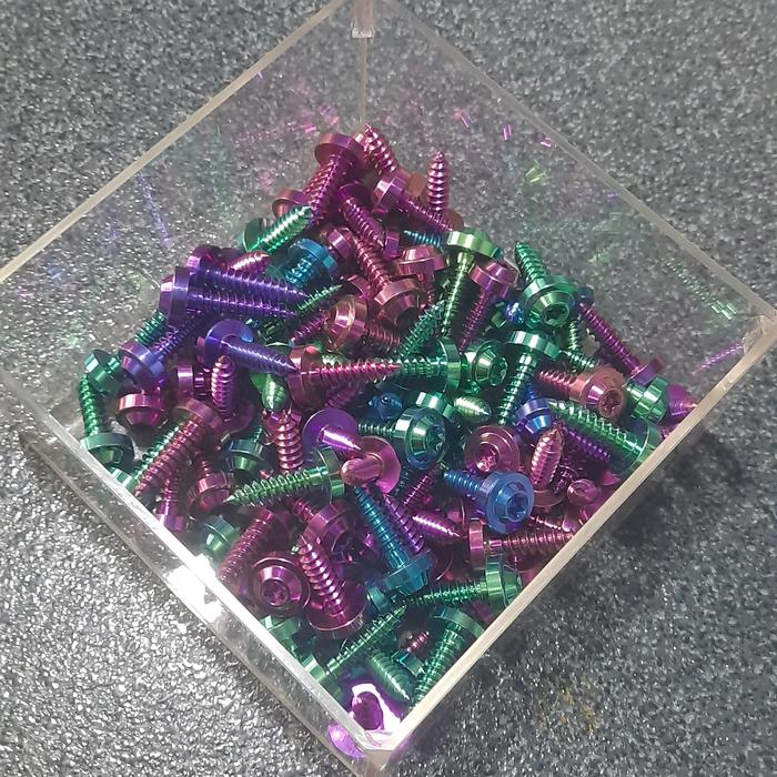 Gambar baut titanium cover filter mio scoopy vario soul nmax aerox gr5 - blue purple dari 21part&accessories undefined Tokopedia