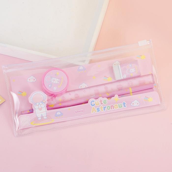 Gambar GGT Alat Tulis Set Mini Anak Sekolah  Alat Tulis 5 In 1 karakter - PINK dari Gudang Grosir Terlengkap undefined Tokopedia