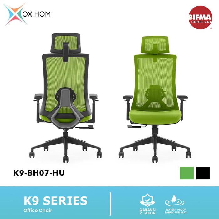 Gambar Oxihom FK9 Kursi Kantor Kursi Gaming Belajar Jaring Hidrolik Ergonomis - Hitam - Hijau dari mamr12 undefined Tokopedia
