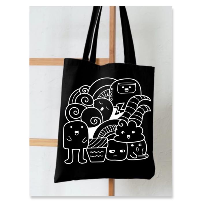 Gambar Totebag Pakai Resleting Gambar Fauna Tas Sekolah Kuliah - Hitam dari Fasmart.id undefined Tokopedia