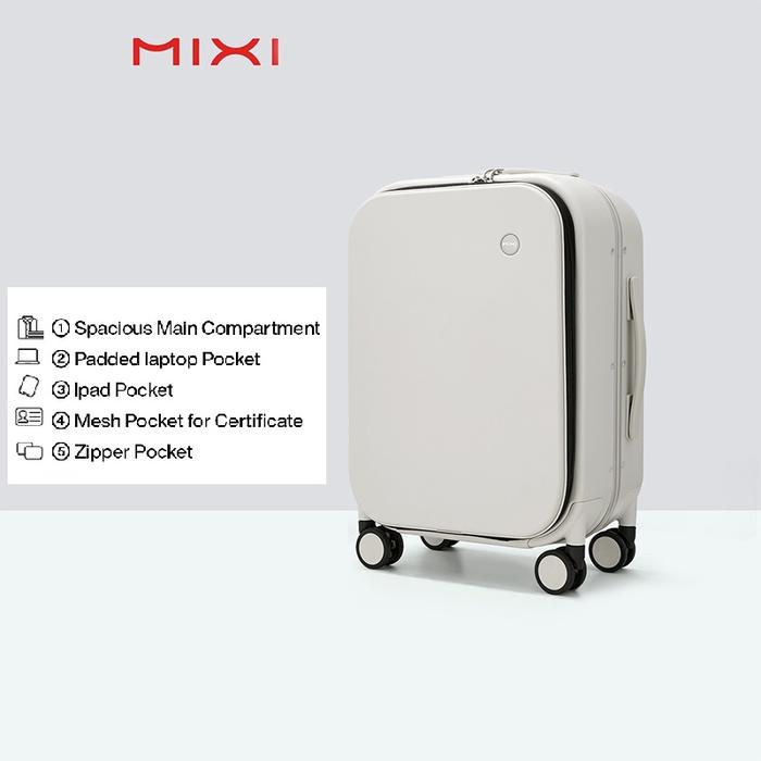 Gambar MIXI M9260 20 Inch Aluminium Koper Bagasi Kabin Buka Depan Top Load - WHITE dari Jackman ID_NEW undefined Tokopedia