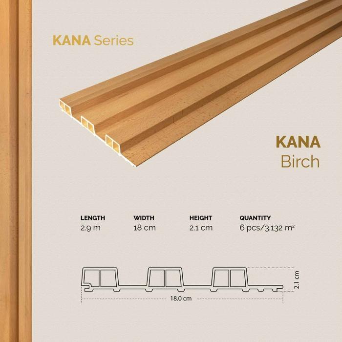 Gambar Wpc Wall Panel Gaia Kana Java  panjang 2.9 meter - birch dari DecoROZZtion wallpaper undefined Tokopedia