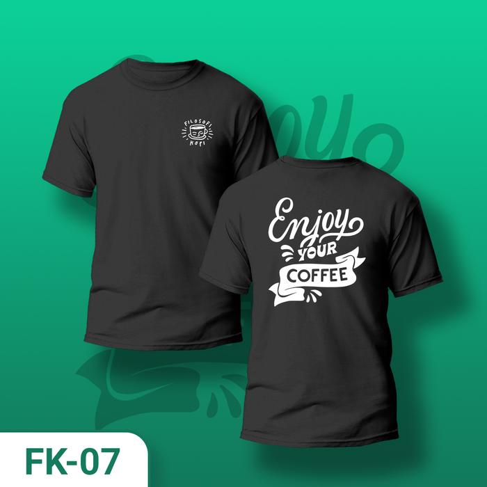 Gambar Tshirt Filosofi Kopi - Kaos Distro - Kaos Cowo dan Cewe - Kaos Hitam - FK-07, XXXXL dari Mooza Official Store undefined Tokopedia