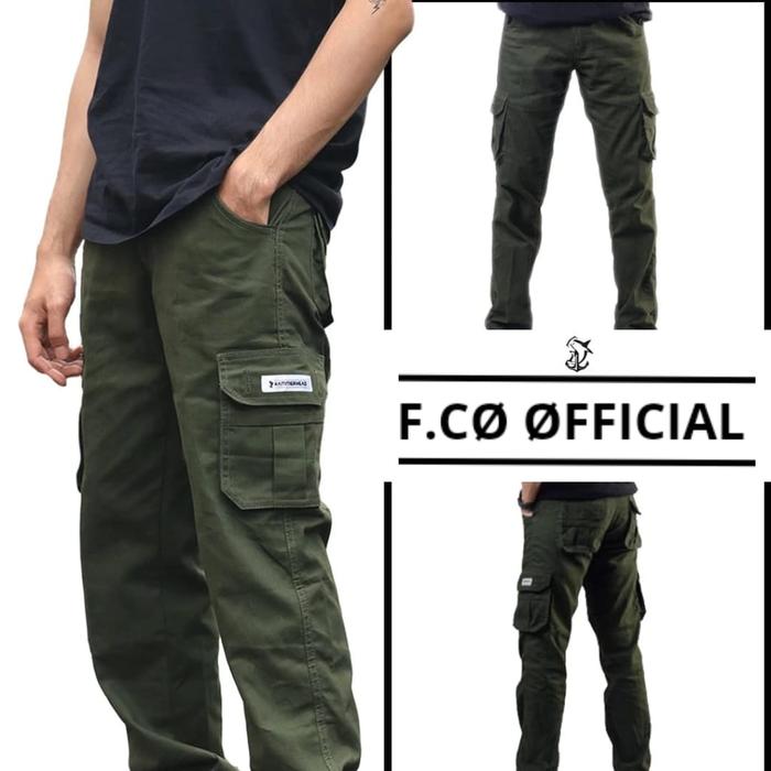 Gambar Celana Cargo Kargo Panjang Pria Pant Hijau Army Big Size Original - Hijau Army, S dari GNM Official undefined Tokopedia