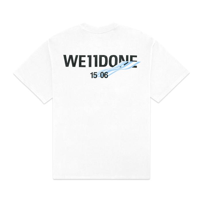 【関税込み】We11done ブラック Wave Logo Tシャツ We11done: Black 'WE11DONE' Logo T-shirt | SSENSE