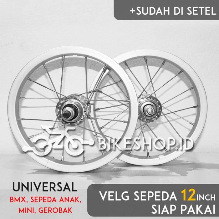 Gambar Velg wheelset 12 inch sepeda bahan alloy bisa buat bmx dan mini new - DEPAN dari Newcahaya Bike undefined Tokopedia