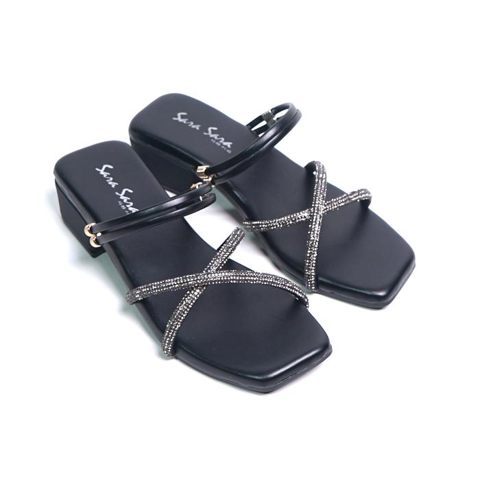 Gambar Sandal casual wanita Sara Sara BELLA sendal sepatu perempuan hak tahu - Hitam, 36 dari Brye Style Indonesia undefined Tokopedia