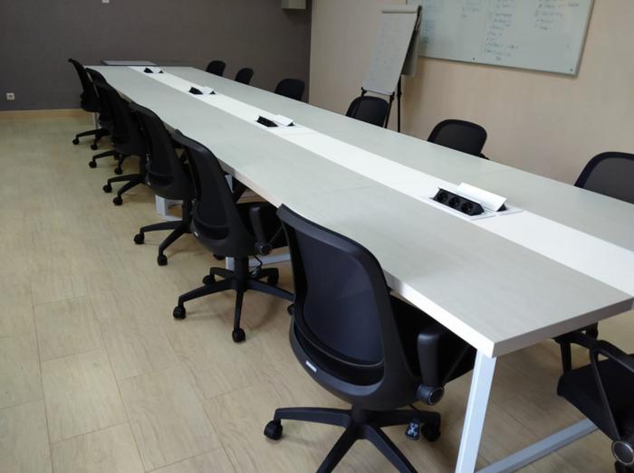 Gambar Meja Rapat Kantor Meja Meeting Kantor Minimalist Industrial MR-01 - 350x120x75, Hitam dari Kairos Home Products undefined Tokopedia