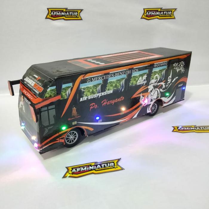 Gambar miniatur bus Basuri telolet full lampu - PO Haryanto 1, bus lmpu Basuri dari AF racing exhaust undefined Tokopedia