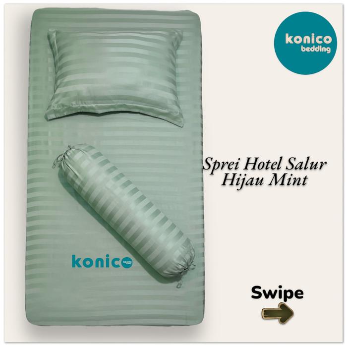 Gambar KONICO sprei set bahan MICRO TENSEL SINGLE ( tanpa bedcover ) VOL 2 - HIJAU MINT, 90 X 200 X 20 dari Konico Bedding undefined Tokopedia