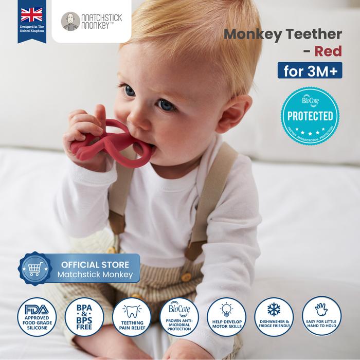 Gambar Matchstick Monkey - Teether Monkey Series - Red dari Matchstick Monkey Indonesia undefined Tokopedia