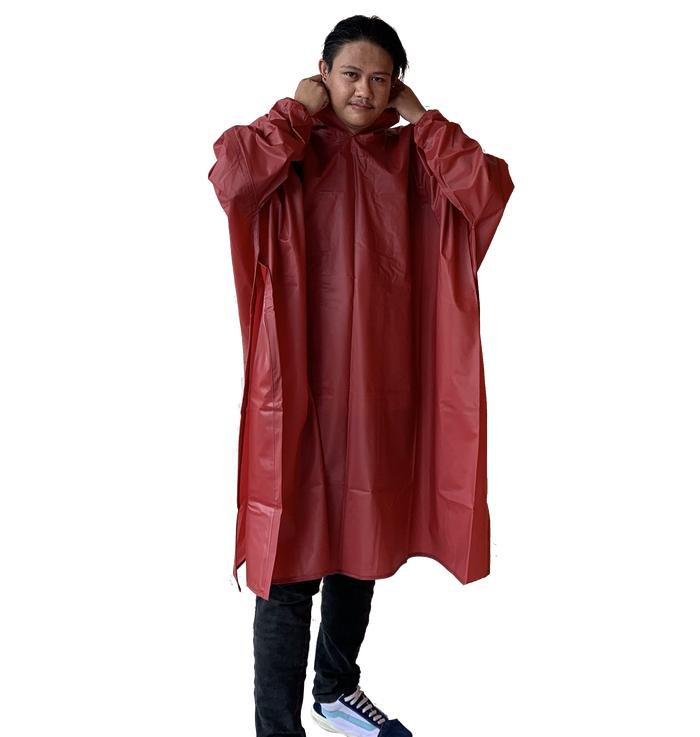Gambar Jas Hujan Ponco Celana KHN Dewasa Sealing Press Anti Rembes - Marun dari KHN Store undefined Tokopedia