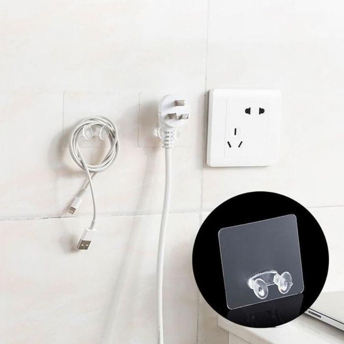 Gambar Magic Hook Tempelan Dinding Gantungan Rak Pengait Socket Super Kuat - Hook Colokan dari kedaiminiku88 undefined Tokopedia