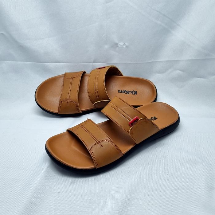 Gambar Sandal Pria Kulit Selop Ban Dua KC105 - Tan, 39 dari FADIA SHOP688 undefined Tokopedia