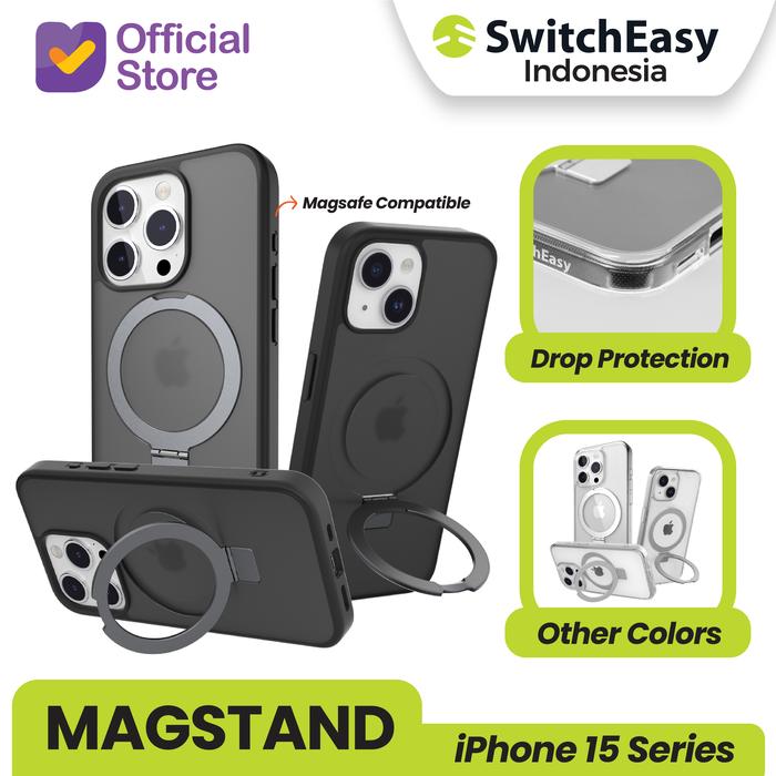 Gambar SwitchEasy MagStand Case for iPhone 15 Pro Max / 15 Pro / 15 Plus / 15 Casing Magsafe Slim Cover Protection - Black, 15 Pro Max dari SwitchEasy Official undefined Tokopedia