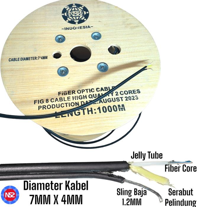 Gambar kabel fo 4 core fig 8 NS2 high quality 1km / dropcore fig8 4 core - 2CORE FIG8 1KM dari NS2 INDONESIA undefined Tokopedia