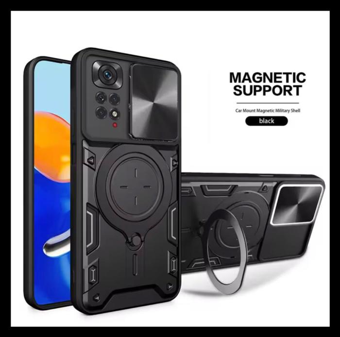 Gambar Xiaomi Redmi Note 11 Pro / 11E 5G/4G Pattern Armor Ring Magnetic Case - HITAM., RNOTE11PRO 5G4G dari Original Shop Nillkin undefined Tokopedia