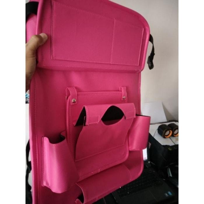 Gambar car seat organizer tas belakang jok mobil bahan premium leather - pink dari aksesoriescolection undefined Tokopedia