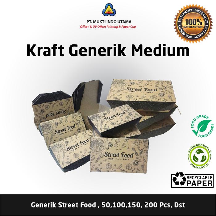 Gambar Lunch BOX / LUNCHBOX / Kotak makan bahan kertas GENERIK FOOD GRADE (M) - BATIK MERAH dari Mukti Paper Cup undefined 5 Tokopedia