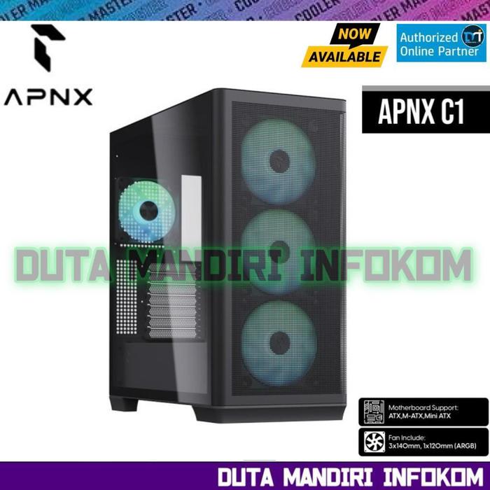 Gambar APNX C1 - Mesh AirFlow Tempered Glass Mid-Tower ATX Gaming Case - Black Edition  dari Duta Mandiri Infokom undefined Tokopedia