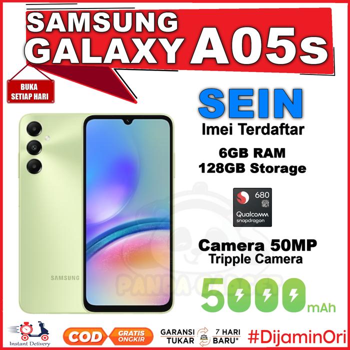 Gambar Samsung Galaxy A05s 6/128GB SEIN Black Silver Green Resmi Indonesia - A05s 6/128 GRN dari Panda Gadget Store undefined Tokopedia