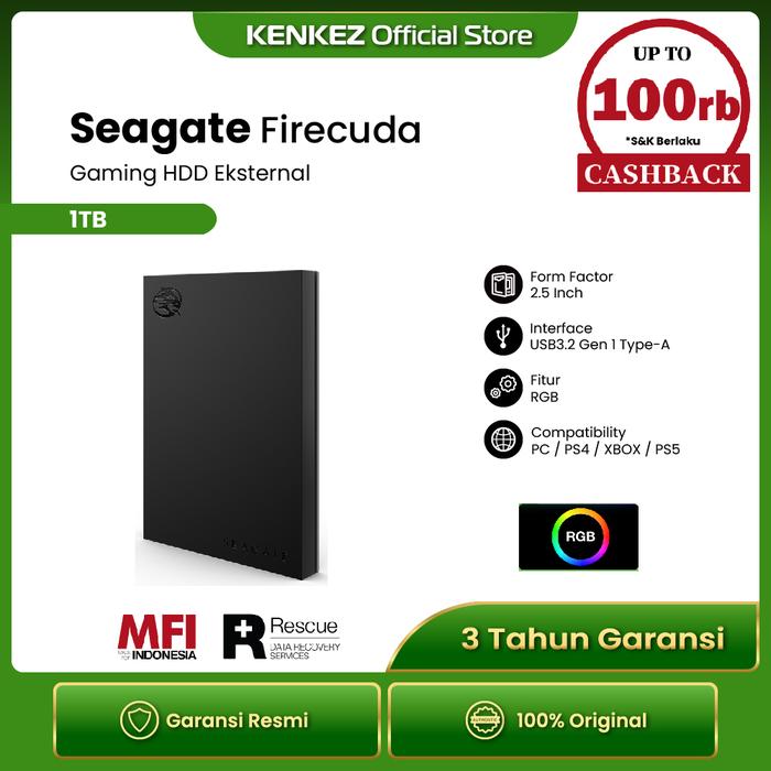 Gambar Seagate Firecuda Gaming HDD / Hardisk Eksternal 1TB USB 3.2 dari Kenkez-com undefined Tokopedia
