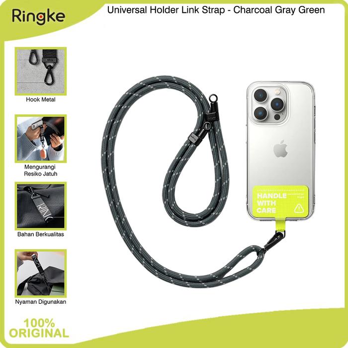 Gambar Ringke Compatible For Holder Link Strap Tali Tempat Gantungan Shoulder Neck Lanyard Metal Handphone - Charcoal-Green dari muvit-OfficialStore undefined Tokopedia