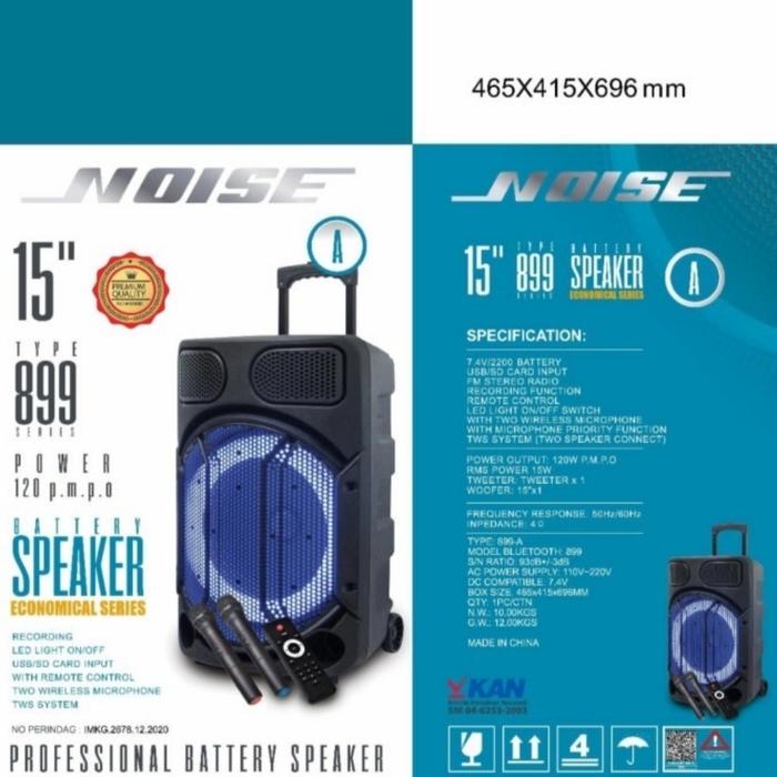 Gambar SPEAKER PORTABLE WIRELESS NOISE 899 A ORIGINAL 15 INCH dari atlanta electronic 88 undefined Tokopedia