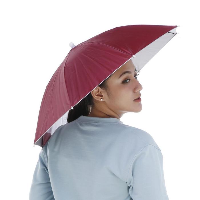 Gambar Topi Payung Kepala Dewasa Anti Hujan Dan Panas Diameter Besar 60cm - Orange dari helen811 undefined Tokopedia