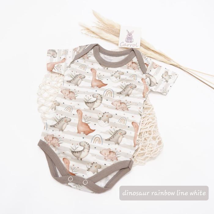 Gambar Carrol n Barrol Body Suit Jumper Tencel Collections 2023- Jumper Baby - Dinosaur White, 6-9 Month dari Carrol Baby undefined Tokopedia