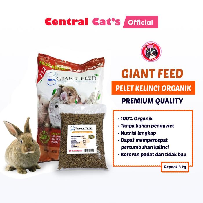 Gambar Giant Feed Pelet Pakan Kelinci Organik Premium Quality - 3kg dari Petshop Central Cat's undefined Tokopedia
