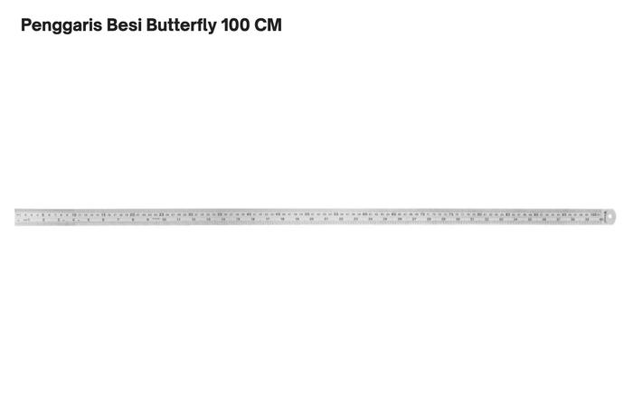 Promo BESI 100cm Penggaris Butterfly Stainless Steel Ruler Mistar ...